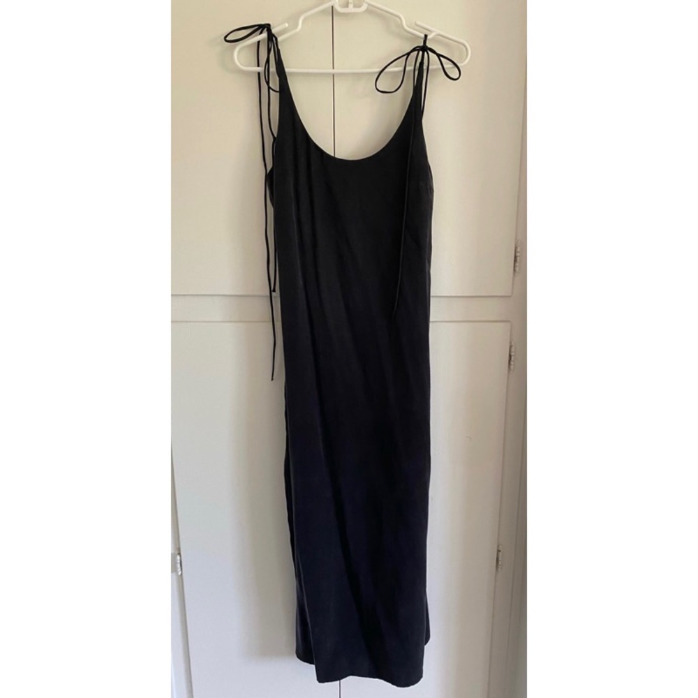 Black suede midi summer dress by Zara. Size small
